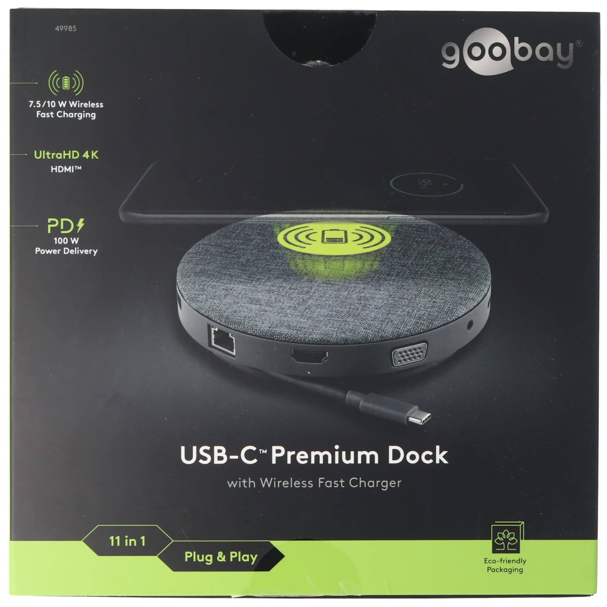 Station d'accueil multiport USB-C 11 en 1 avec chargement rapide sans fil, combine les connexions les plus courantes, puissance de sortie 100 W,