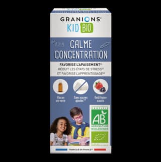 Kid Bio Calme Concentration - Solution Buvable aux Plantes - Goût Fraise Cassis - 125 ml